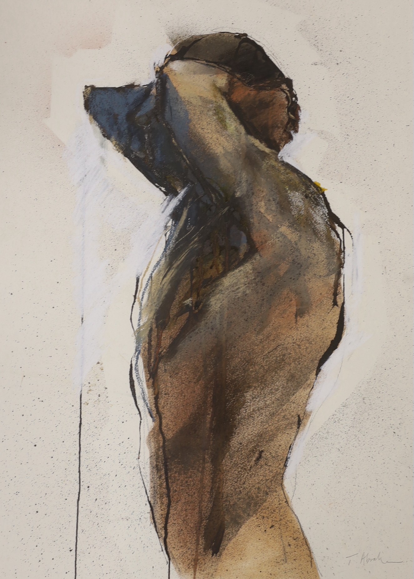 Anthony Abrahams (b.1926), mixed media, Nude study, signed in pencil, 76 x 57cm